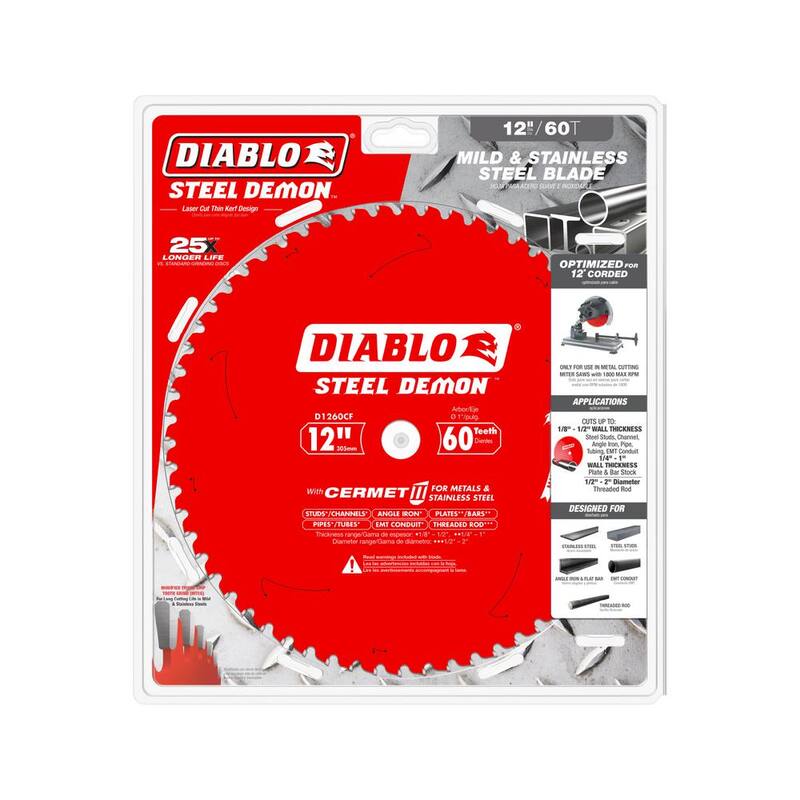 DIABLO 12 pulgadas x 60 Dientes Steel Demon Cermet II Hoja para Sierra para Metal Mediano - D1260CF