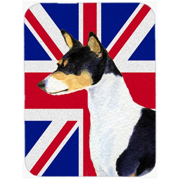 Carolines Treasures Basenji With English Union Jack British Flag Glass Cutting Board - Large - SS4956LCB