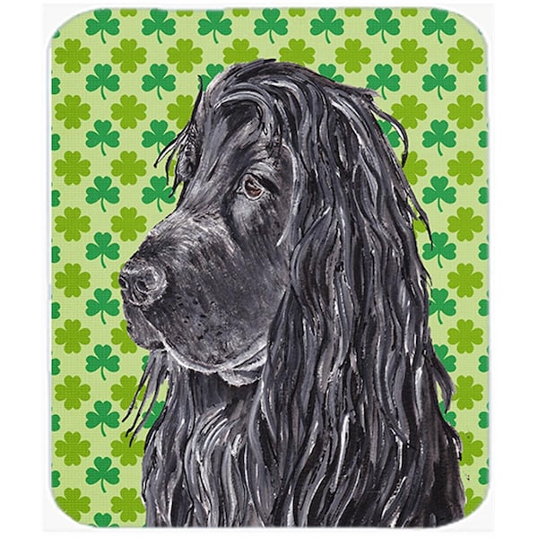 Carolines Treasures 15 x 12 in. English Cocker Spaniel St Patricks Irish Glass Cutting Board- Large - SC9569LCB