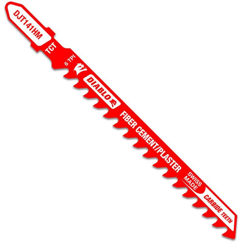 DIABLO 4 in. 6 TPI Carbide T-Shank Jig Saw Blade for Fiber Cement and Plaster - DJT141HM