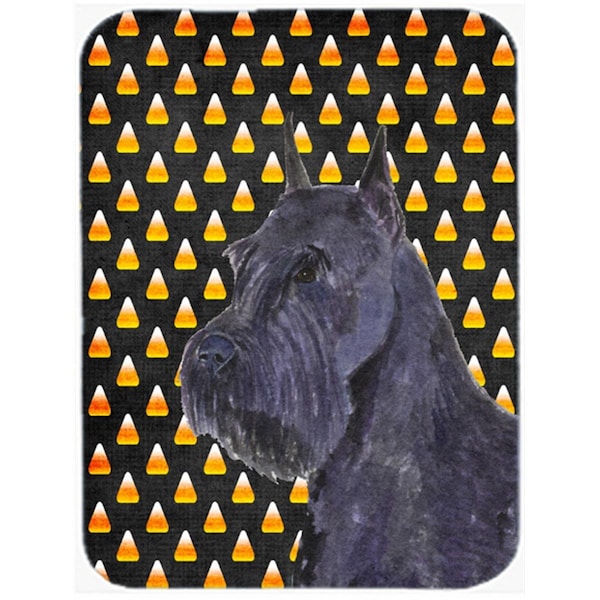 Carolines Treasures Schnauzer Giant Candy Corn Halloween Portrait Glass Cutting Board- Large - SS4316LCB