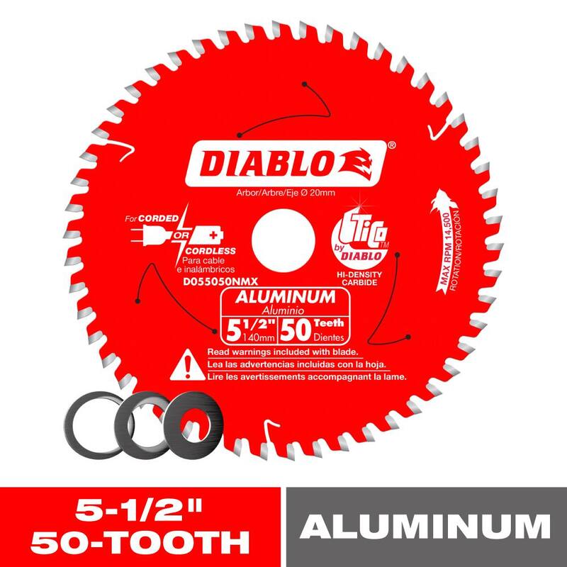 Hoja de sierra circular DIABLO de 5-1/2 pulgadas y 50 dientes para aluminio - D055050NMX