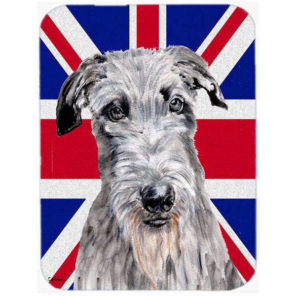 Carolines Treasures Scottish Deerhound With English Union Jack British Flag Glass Cutting Board - Large - SC9881LCB
