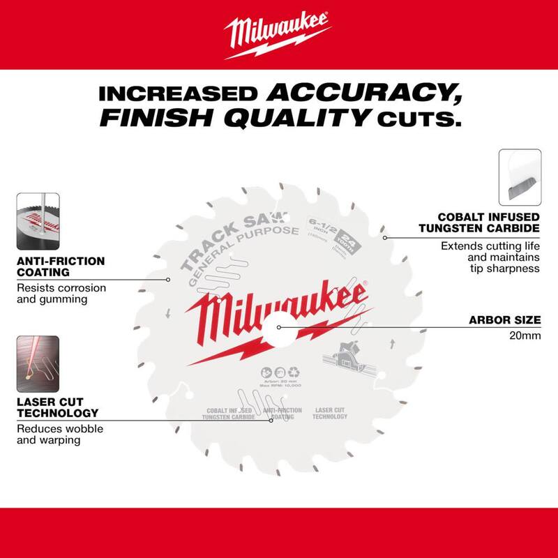 Milwaukee 6-1/2 pulgadas Hojas de Sierra Circular de Carburo Variadas (3 piezas) - 48-40-0627-48-40-0625-48-40-0624