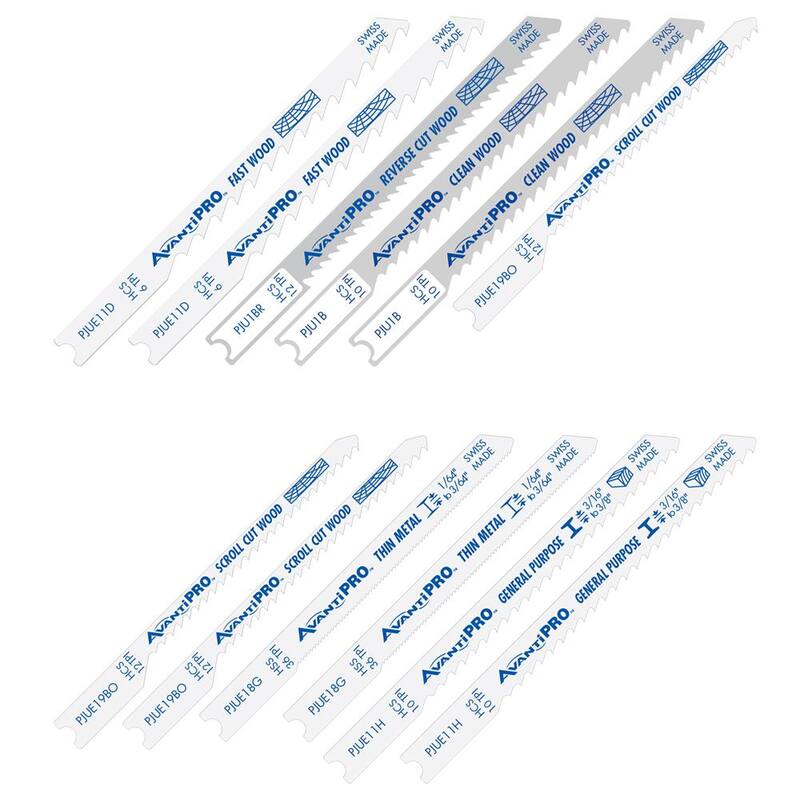 Set de cuchillas de sierra de calar de U-vástago Avanti Pro (12 piezas) - PJU12BC