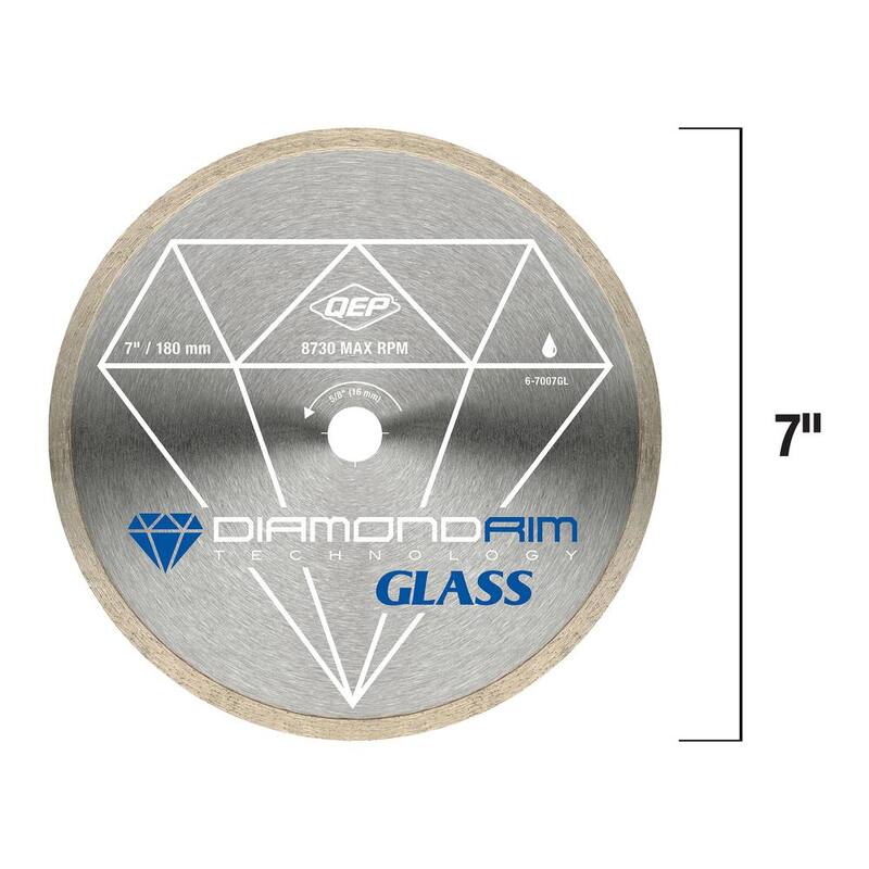 QEP Glass 7 pulgadas Sierra húmeda para azulejos Hoja de diamante de borde continuo - 6-7007GL