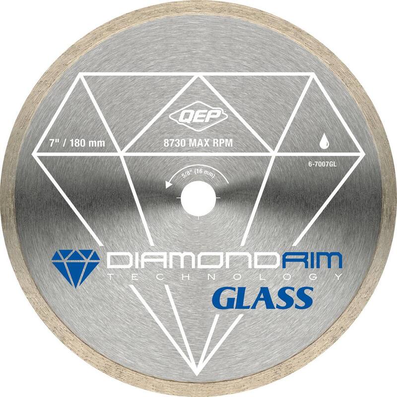 QEP Glass 7 pulgadas Sierra húmeda para azulejos Hoja de diamante de borde continuo - 6-7007GL