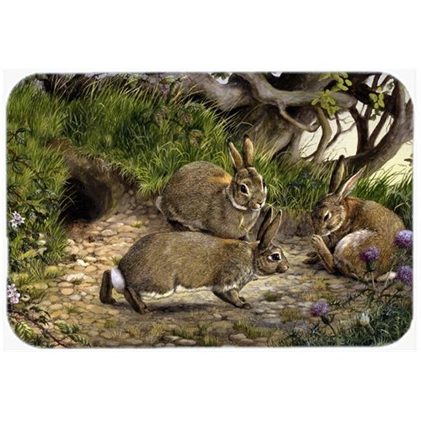 Carolines Treasures Carolines Treasures BDBA0136LCB Rabbits & the Rabbit Hole Glass Large Cutting Board - BDBA0136LCB