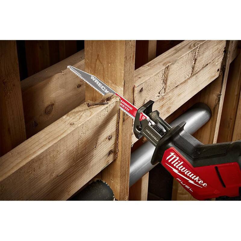 Milwaukee 9 pulgadas 6 TPI WRECKER Dientes de carburo de hoja de sierra SAWZALL para corte de varios materiales (paquete de 1) - 48-00-5242