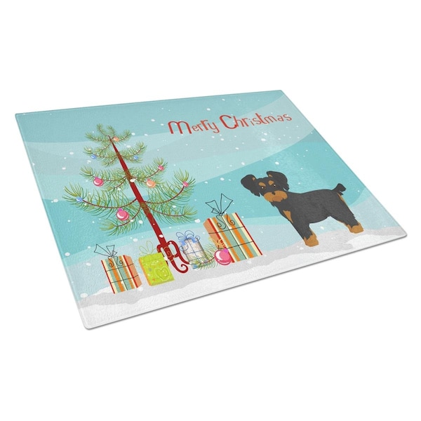 Carolines Treasures Morkie Christmas Tree Glass Cutting Board Large - CK3856LCB
