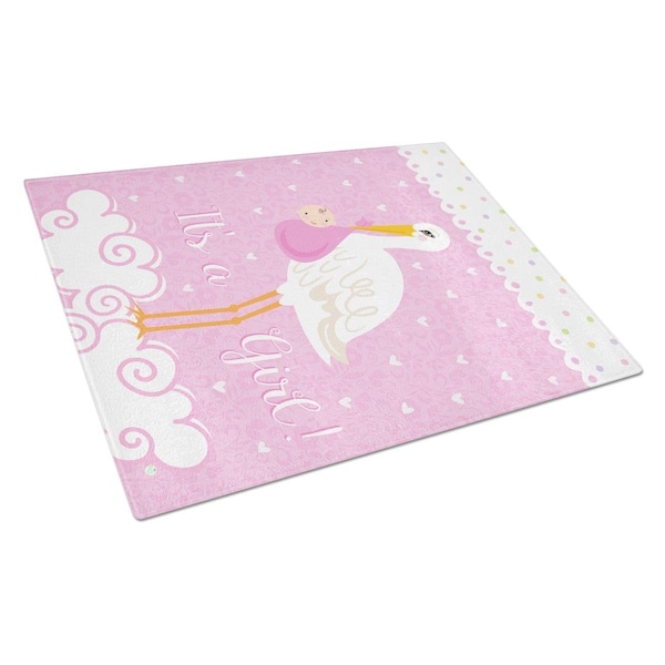 Carolines Treasures Its a Baby Girl Glass Cutting Board Large - VHA3013LCB