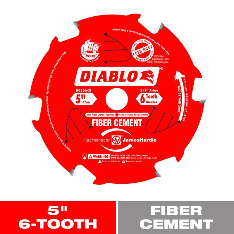 DIABLO HardieBlade 5 pulgadas x 6 dientes Fibrocemento Hoja de sierra circular - D0506CH