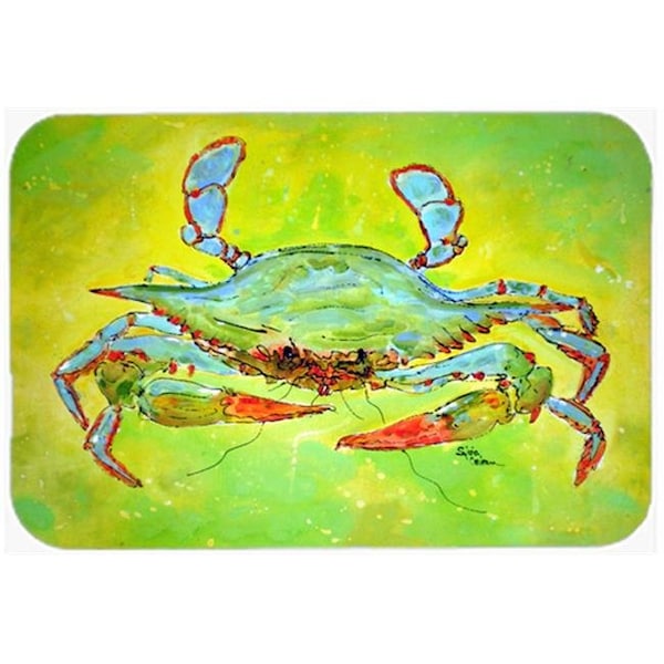 Carolines Treasures Carolines Treasures 8357LCB 15 X 12 In. Bright Green Blue Crab Glass Cutting Board Large Size - 8357LCB