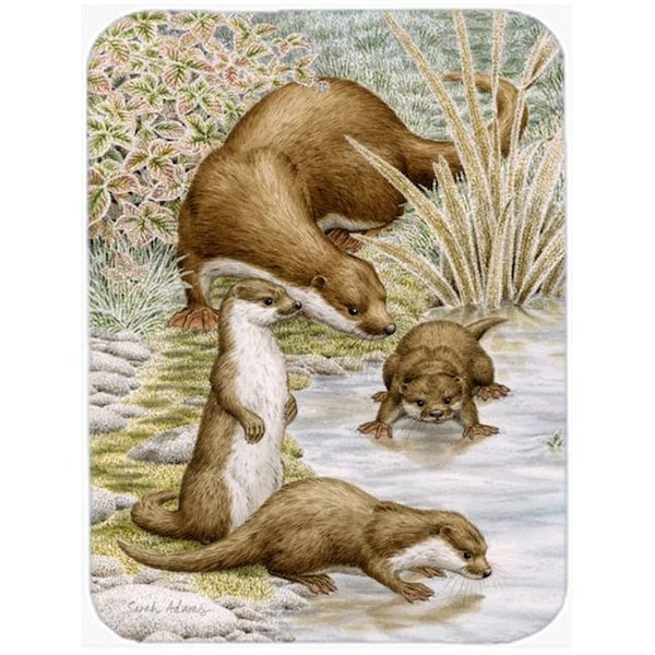 Carolines Treasures Carolines Treasures ASA2075LCB Otter Family Glass Cutting Board; Large - ASA2075LCB