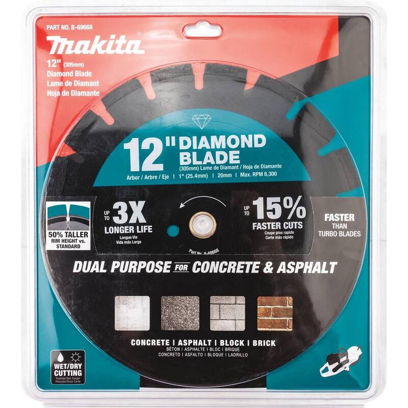 Disco de Diamante de Uso Dual de 12 pulgadas con Borde Segmentado - B-69668 de Makita