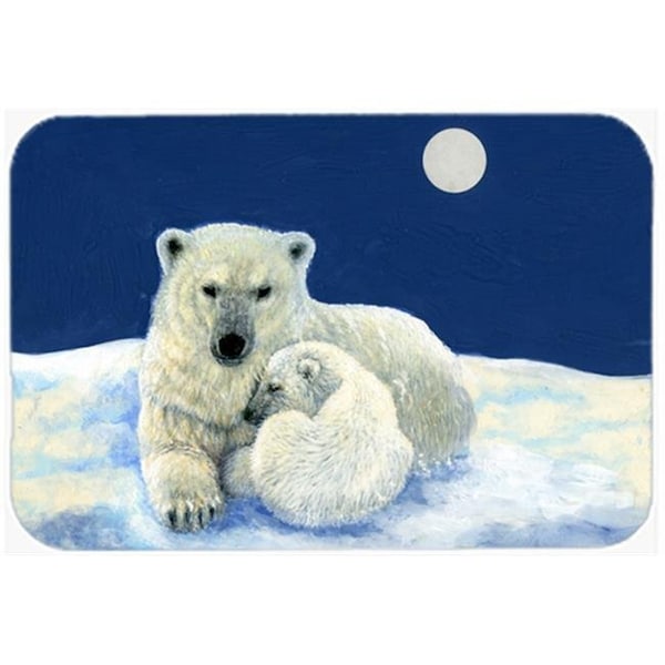 Carolines Treasures Carolines Treasures BDBA0429LCB Polar Bears Moonlight Snuggle Glass Large Cutting Board - BDBA0429LCB