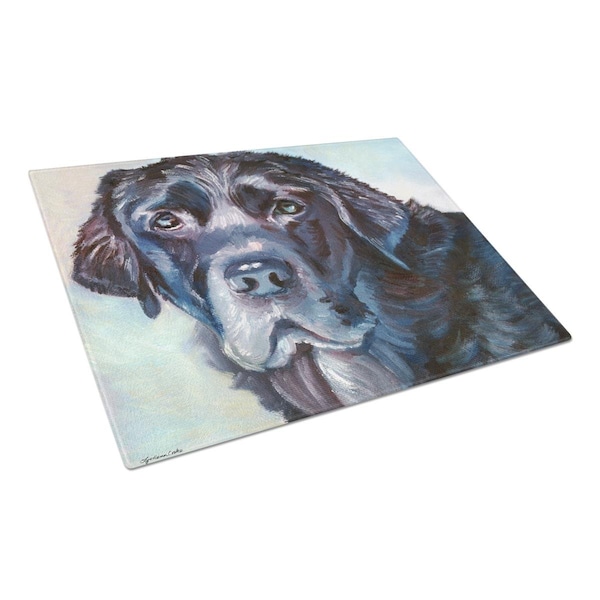 Carolines Treasures Black Labrador Face Glass Cutting Board Large - 7419LCB
