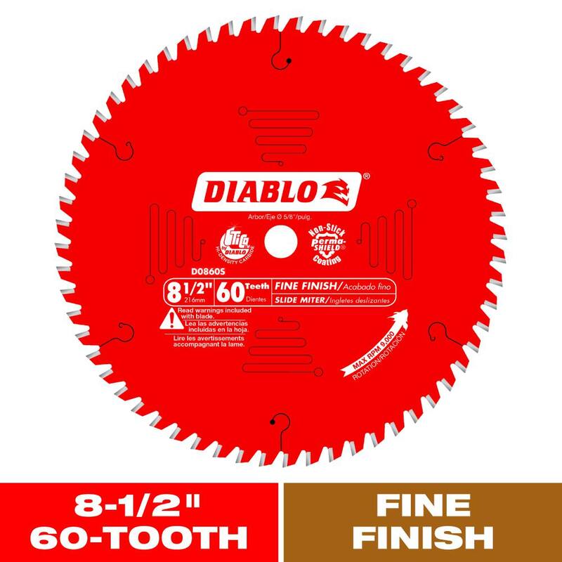 DIABLO 8-1/2 pulgadas x 60 Dientes Hoja de Sierra Circular para Acabados Finos en Madera - D0860S