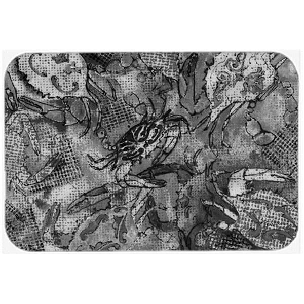 Carolines Treasures Carolines Treasures 8953LCB Grey Canvas Abstract Crabs Glass Cutting Board; Large - 8953LCB
