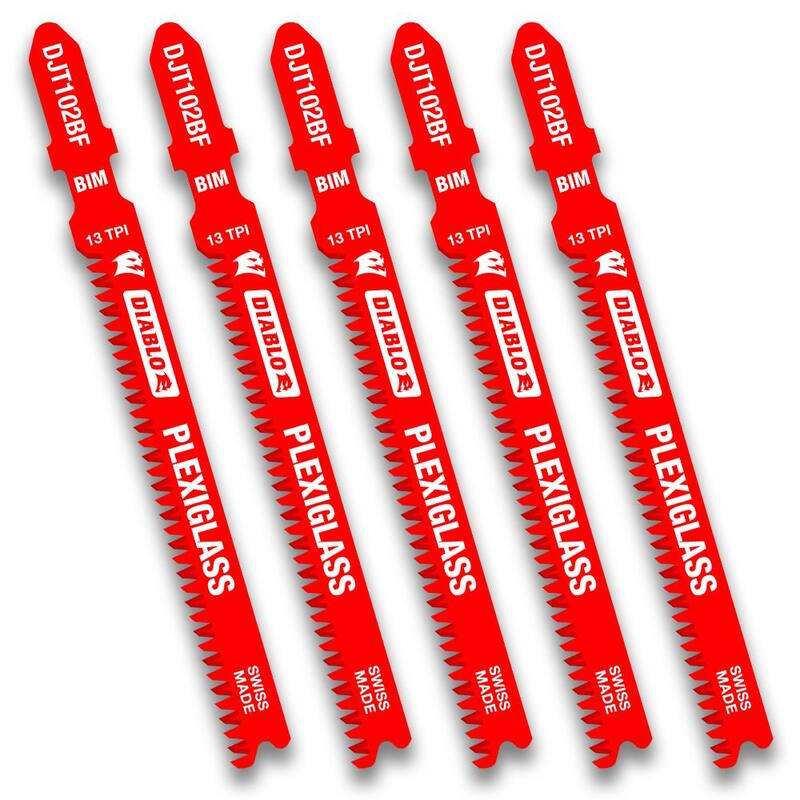 Cuchilla de sierra de calar de Plexiglass bimetálica DIABLO 3-5/8 in. x 13 TPI (paquete de 5) - DJT102BF5