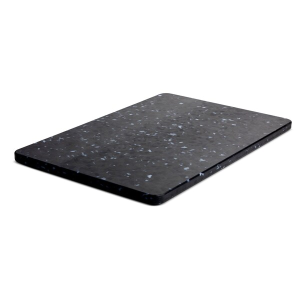 Core Kitchen Recycled Plastic Cutting Board L with Non-Slip Footing - White Confetti on Black - 46366