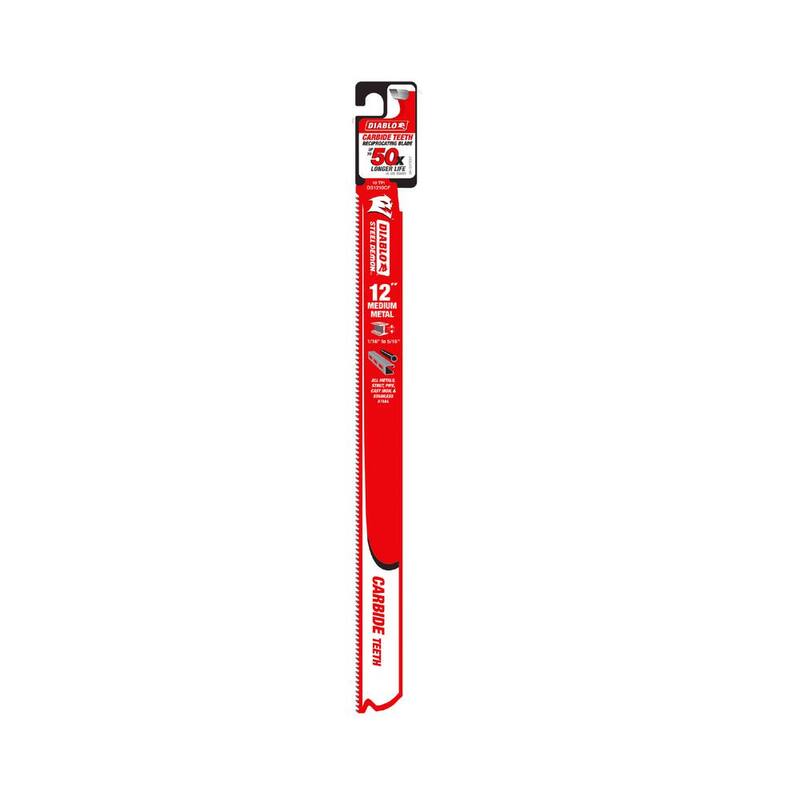 DIABLO 12 pulgadas 10 TPI Steel Demon hoja de sierra reciproca con dientes de carburo para metal mediano - DS1210CF