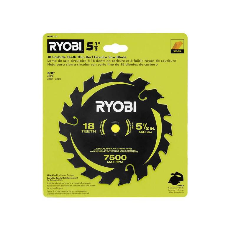 RYOBI 5-1/2 pulgadas 18 dientes Hoja de Sierra Circular de Carburo de Kerf Delgado - A065101