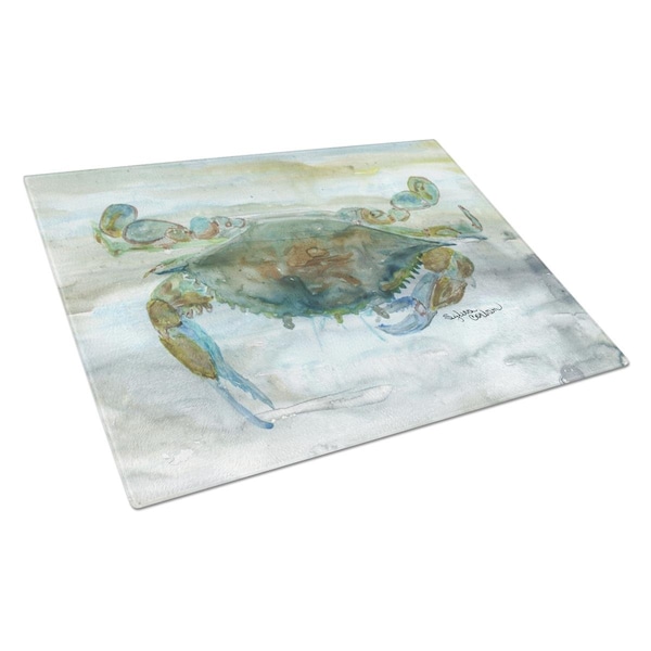 Carolines Treasures Crab a Leg Up Watercolor Glass Cutting Board Large - SC2002LCB