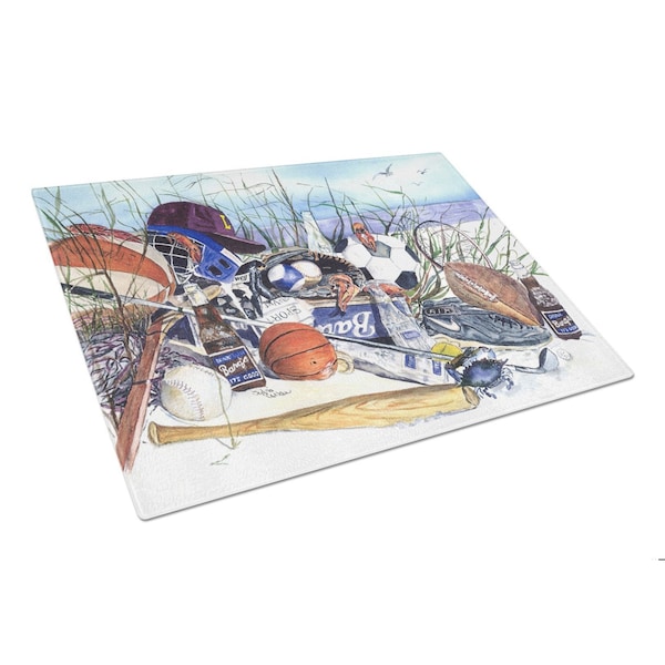 Carolines Treasures 15 x 12 in. Sports on the Beach Glass Cutting Board- Large - 1011LCB
