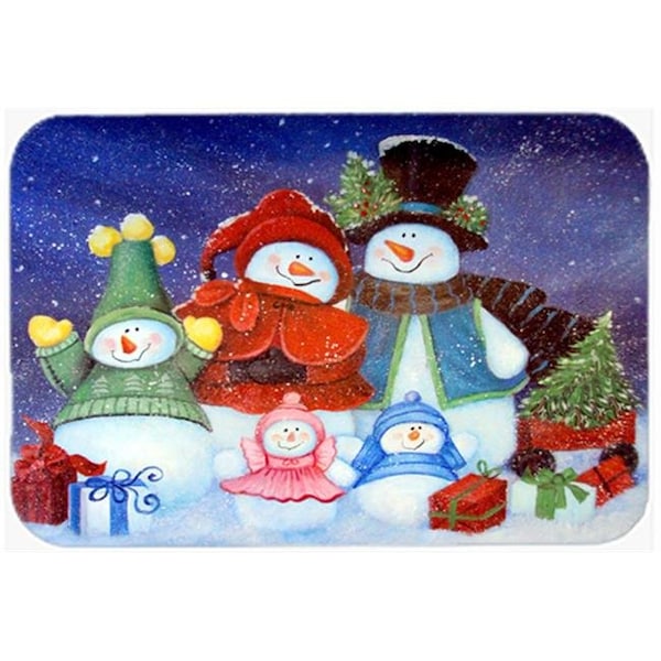 Carolines Treasures Carolines Treasures PJC1080LCB Merry Christmas From Us All Snowman Glass Cutting Board; Large - PJC1080LCB