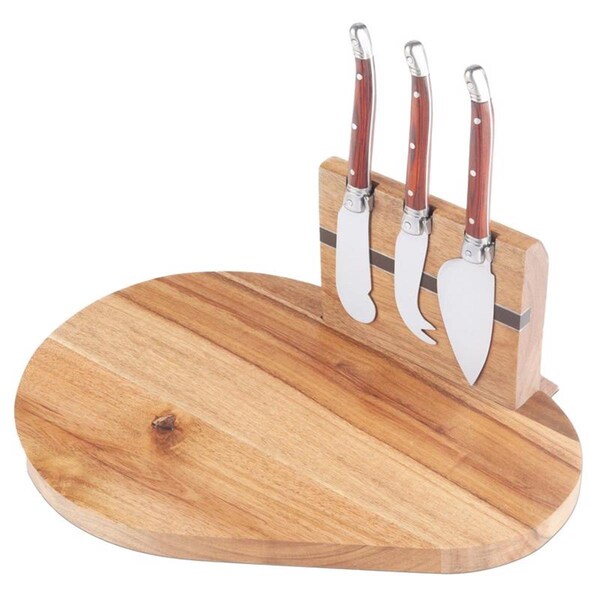 Golosinas Wood Cheese Board with Slicer, Brown - GO3313260