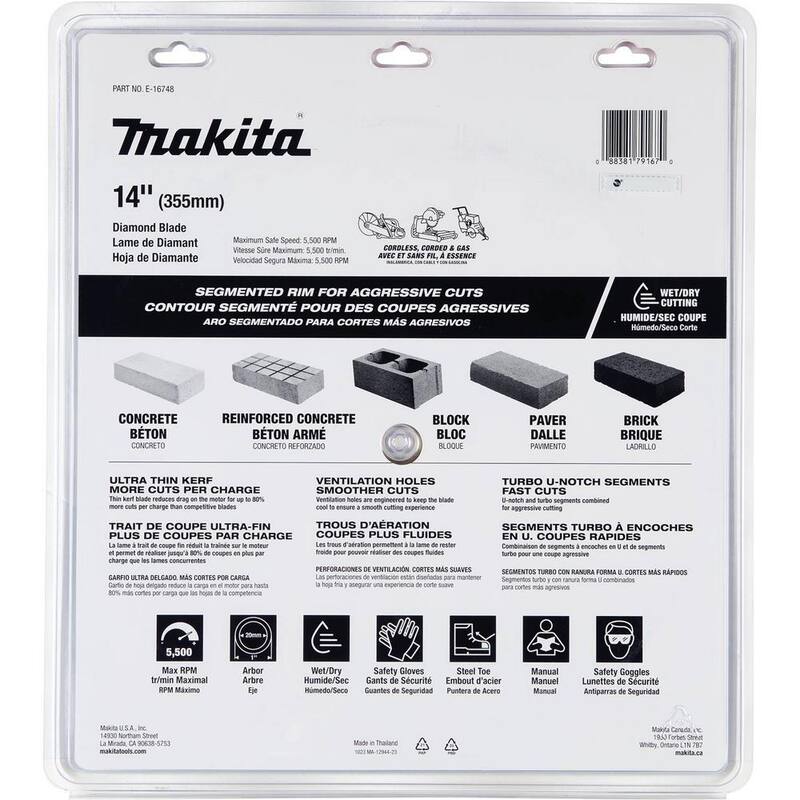 Makita 14 pulgadas Hoja de Diamante de Corte Delgado, Segmentada - E-16748
