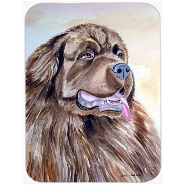 Carolines Treasures Chocolate Brown Newfie Newfoundland Glass Cutting Board - Large- 15 x 12 in. - 7119LCB