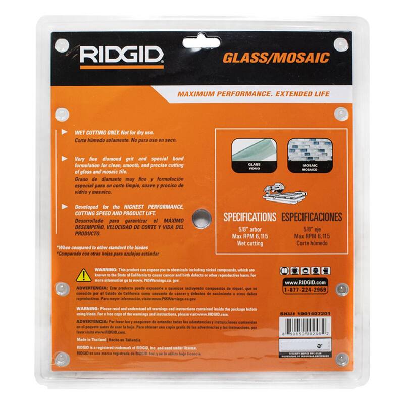 Cuchilla para azulejo de vidrio de 10 pulgadas RIDGID - HD-GT10P