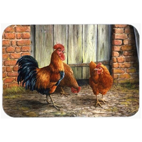 Carolines Treasures Carolines Treasures BDBA0056LCB Rooster & Chickens by Daphne Baxter Glass Large Cutting Board - BDBA0056LCB