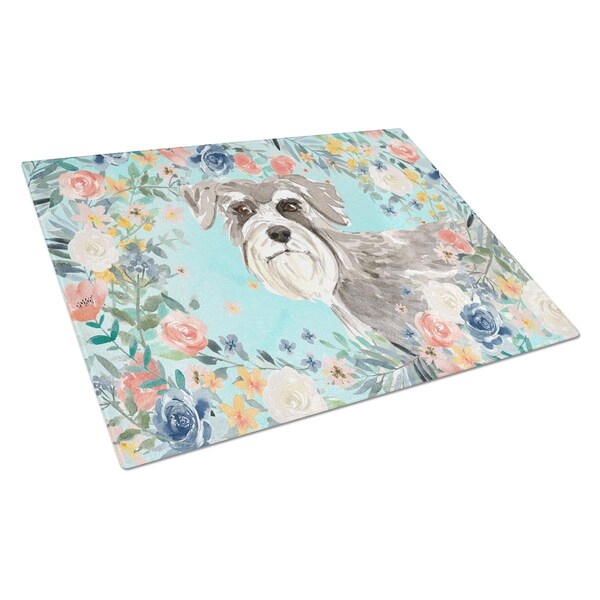 Carolines Treasures Schnauzer No.1 Glass Cutting Board Large - CK3413LCB