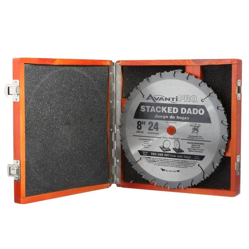 Juego de hojas de sierra circular Avanti Pro de 8 pulgadas x 24 dientes para Dado apilado - P0824DADO