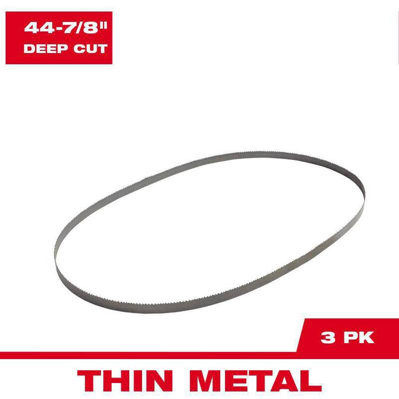 Milwaukee 44-7/8 pulgadas 18 TPI Hoja de Sierra de Cinta Bi-Metal Profunda Portátil (paquete de 3) Para M18 FUEL/Cableado - 48-39-0521