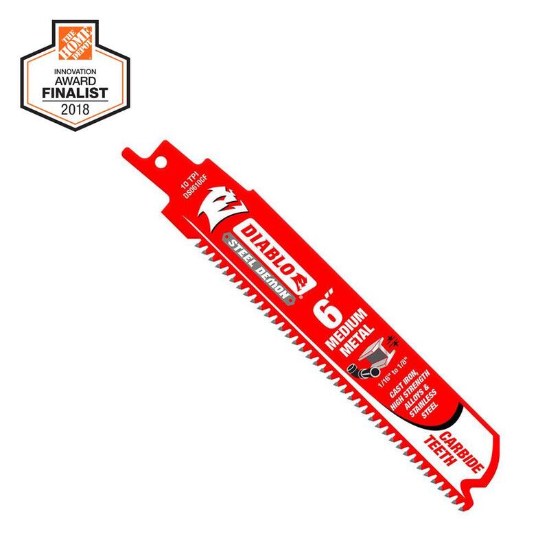 DIABLO 6 pulgadas 10 TPI Steel Demon Carbide Hoja de sierra reciproca para metal mediano - DS0610CF