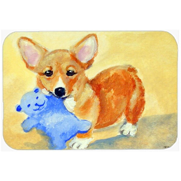 Carolines Treasures Corgi & Teddy Bear Glass Cutting Board Large - 7432LCB