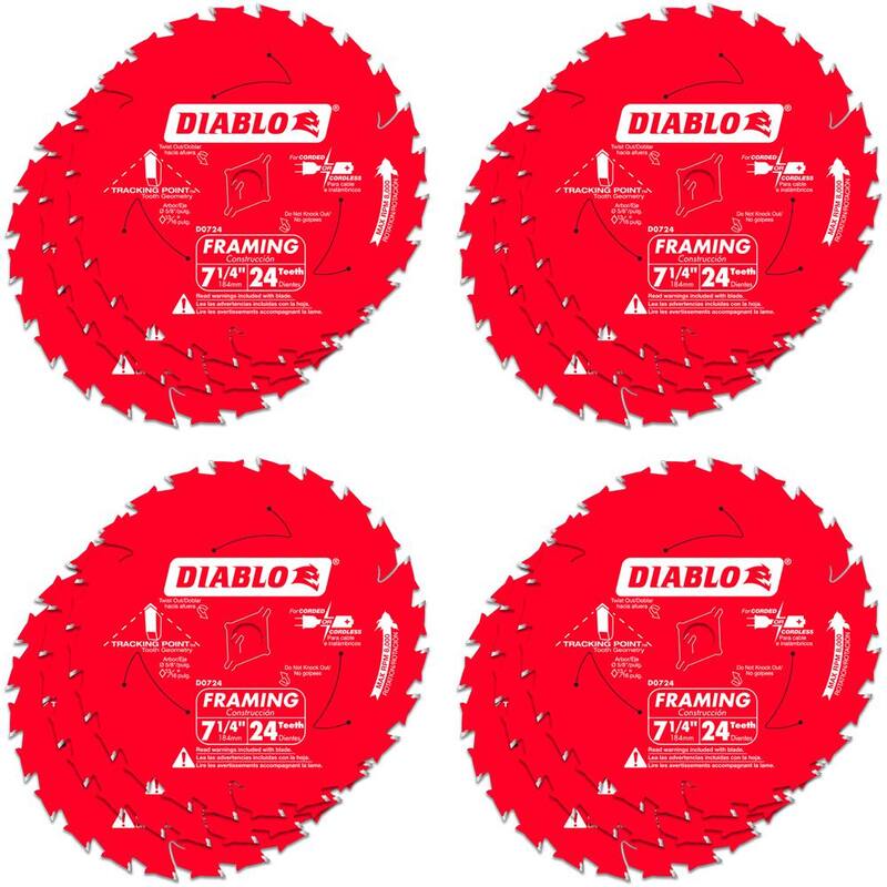 DIABLO Hoja de sierra Pro de 7-1/4 pulgadas x 24 dientes (paquete de 12) - D0724R3+3R3