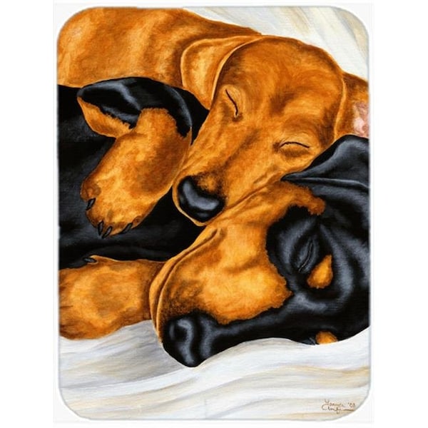 Carolines Treasures Carolines Treasures AMB1110LCB Dachshund Snuggles Glass Large Cutting Board - AMB1110LCB