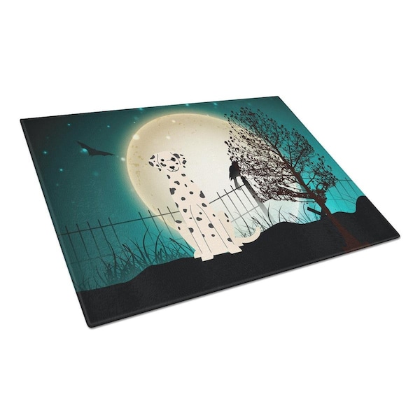Carolines Treasures Halloween Scary Dalmatian Glass Cutting Board, Large - BB2287LCB