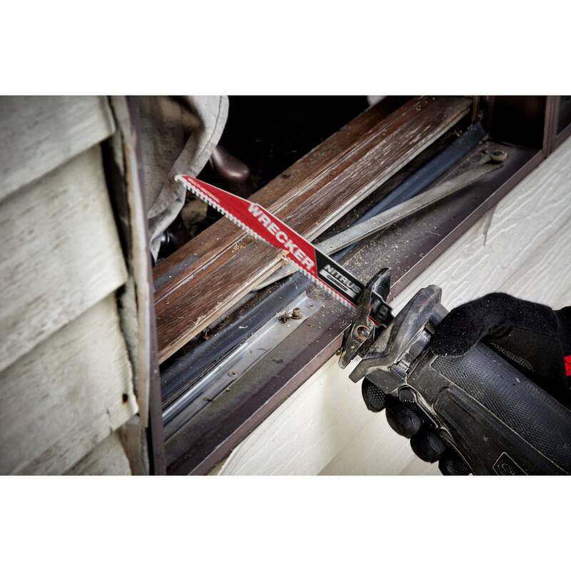 Milwaukee 9 pulgadas 6 TPI WRECKER Dientes de Carburo Nitrus Hoja de Sierra Recíproca para SAWZALL de Corte Multi-Material (paquete de 1) - 48-00-5272