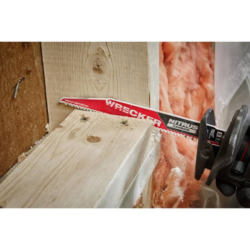 Milwaukee 9 pulgadas 6 TPI WRECKER Dientes de Carburo Nitrus Hoja de Sierra Recíproca para SAWZALL de Corte Multi-Material (paquete de 1) - 48-00-5272