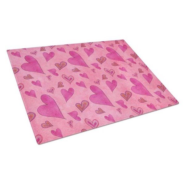 Carolines Treasures Carolines Treasures BB7550LCB Watercolor Love & Hearts Glass Cutting Board; Large - BB7550LCB