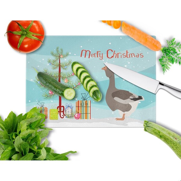 Carolines Treasures Toulouse Goose Christmas Glass Cutting Board - Large - BB9264LCB