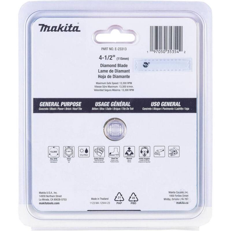 Disco de Diamante Segmentado Turbo de 4.5 pulgadas para Uso General - E-23313 Makita