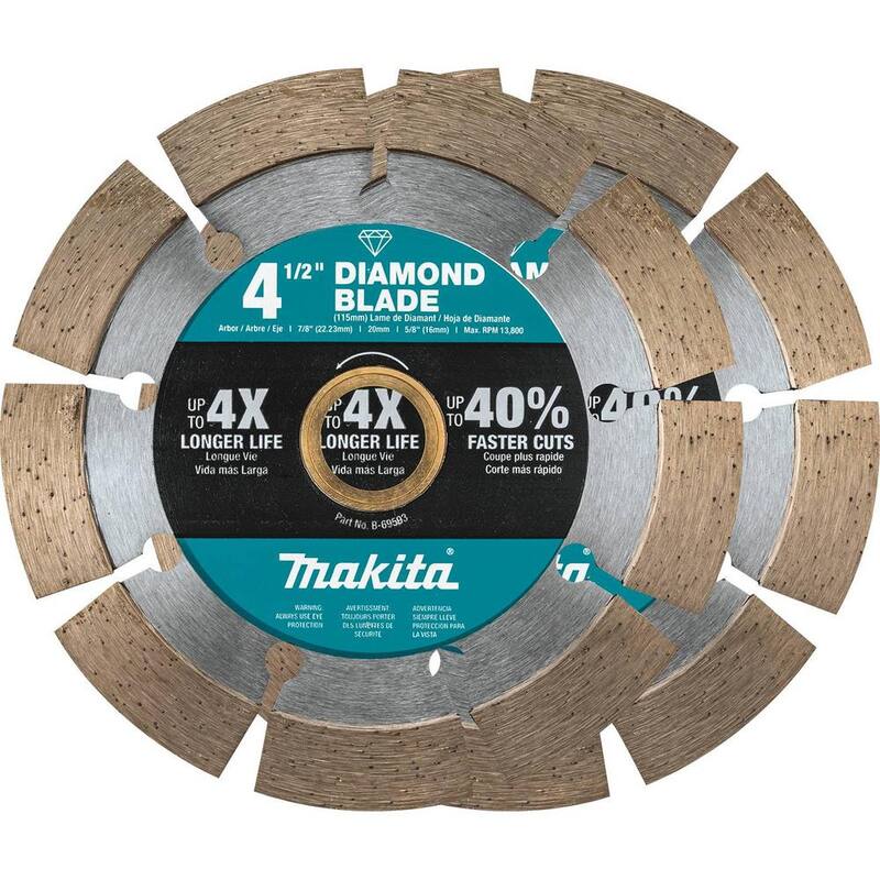 Makita 4.5 pulgadas Hoja de Diamante de Borde Segmentado para Uso General (Paquete de 2) - B-69602