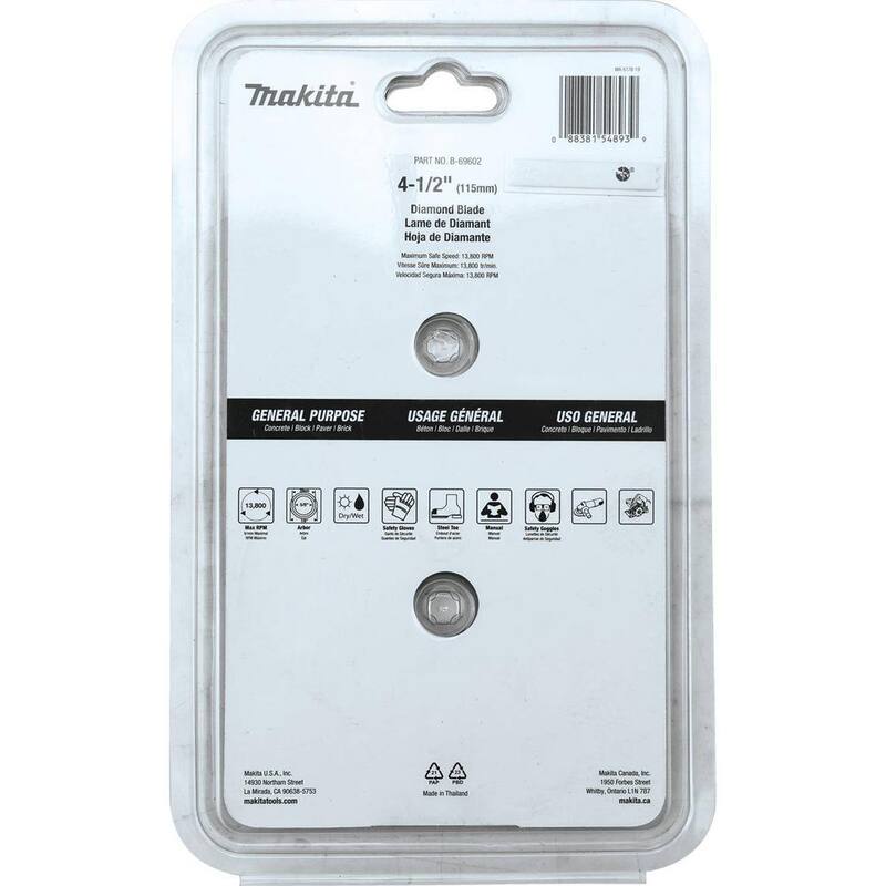 Makita 4.5 pulgadas Hoja de Diamante de Borde Segmentado para Uso General (Paquete de 2) - B-69602